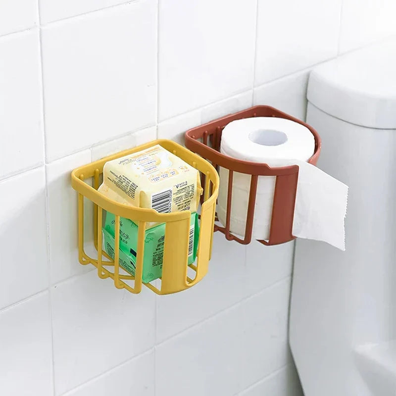 Wall-Mounted Toilet Paper Holder – No Drilling, Easy Installation