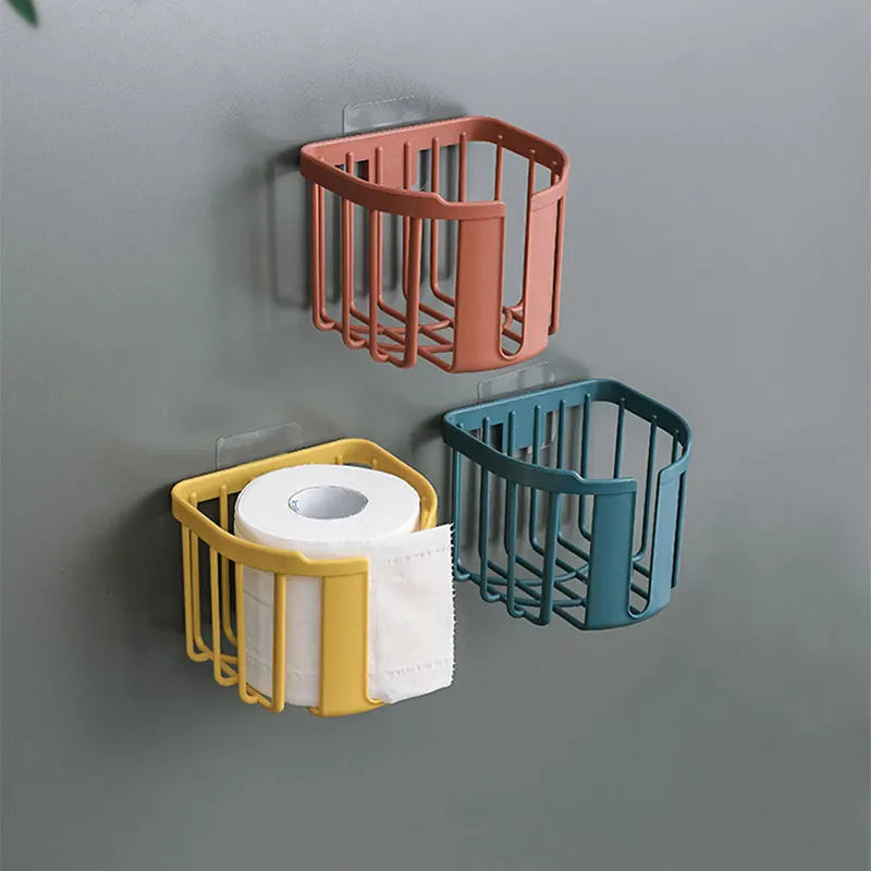Wall-Mounted Toilet Paper Holder – No Drilling, Easy Installation