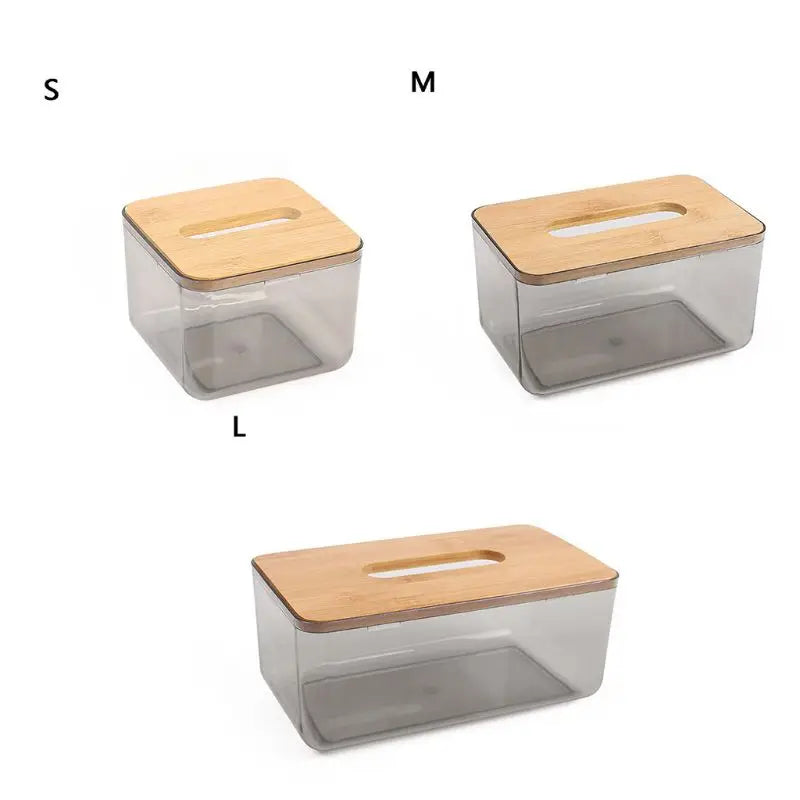 Tissue Box with Wooden Lid – Bamboo and Plastic Holder 🌿🌿