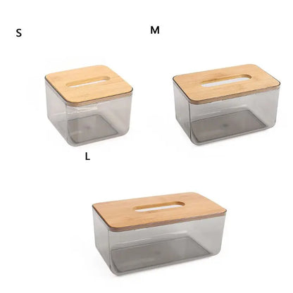 Tissue Box with Wooden Lid – Bamboo and Plastic Holder 🌿🌿