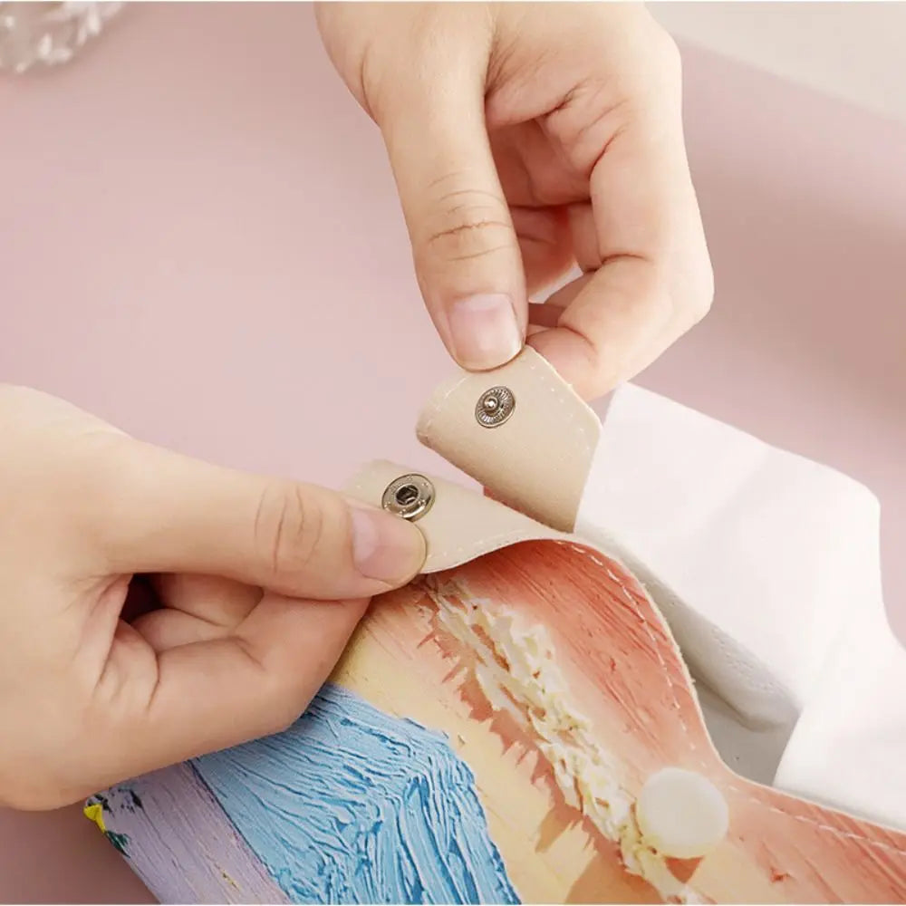 🎀 Creative Pink Leather Tissue Box – 🎀 Durable Paper Towel Holder