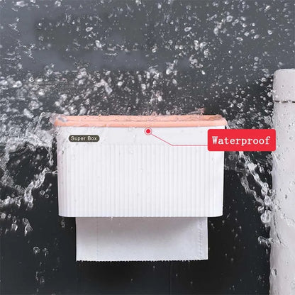🚿 Waterproof Toilet Paper Holder – Wall-Mounted with Storage Compartment