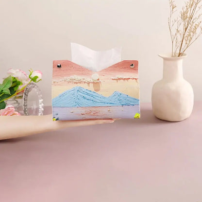 🎀 Creative Pink Leather Tissue Box – 🎀 Durable Paper Towel Holder