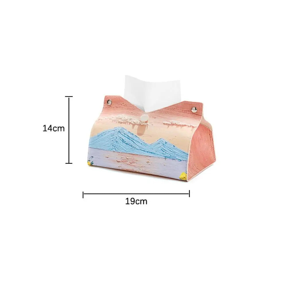 🎀 Creative Pink Leather Tissue Box – 🎀 Durable Paper Towel Holder