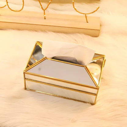 ✨Luxury Tissue Box with Mirror – Waterproof Paper Towel Holder✨