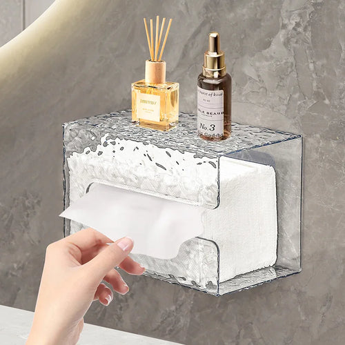 ❄️ Toilet Paper Holder – ✨ Wall-Mounted Acrylic Holder in "Ice" Style